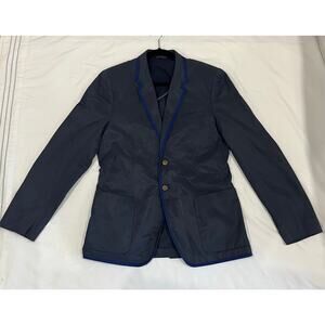 Paul Smith Men's Mid-Fit Navy Stretch Organic Cotton Unlined Blazer
